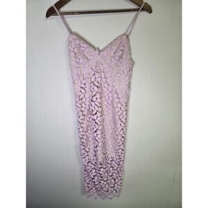 NWT Bardot Dusty Pink Floral Lace Overlay Midi Dress Size 4 XS Extra Small